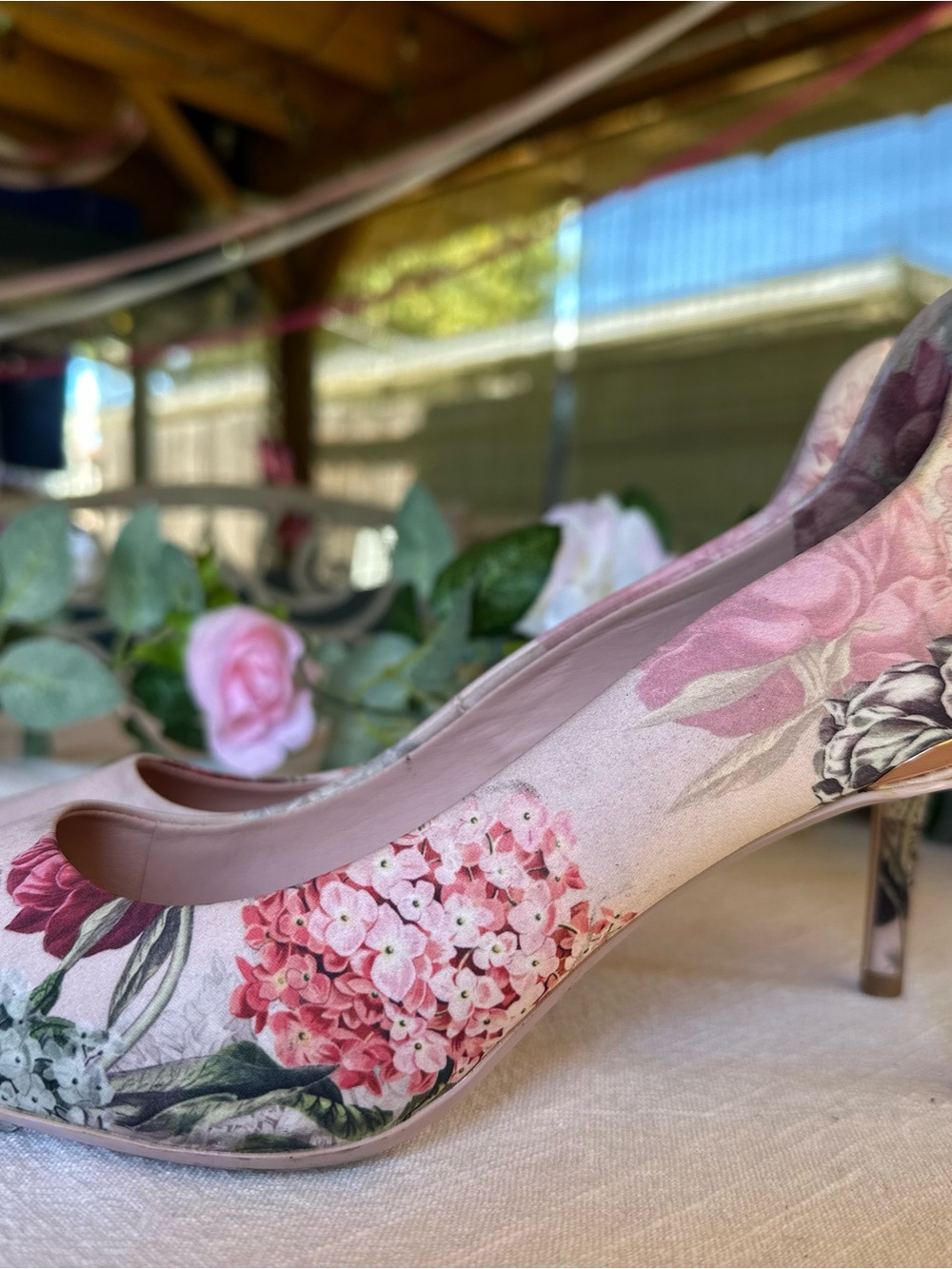 Ted Baker Pink Floral Satin Pump